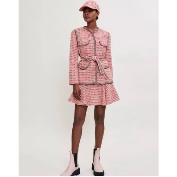 MAJE Venetia Two Tone Tweed Pink Rose Rouge
Belted blazer NEW - Picture 5 of 16